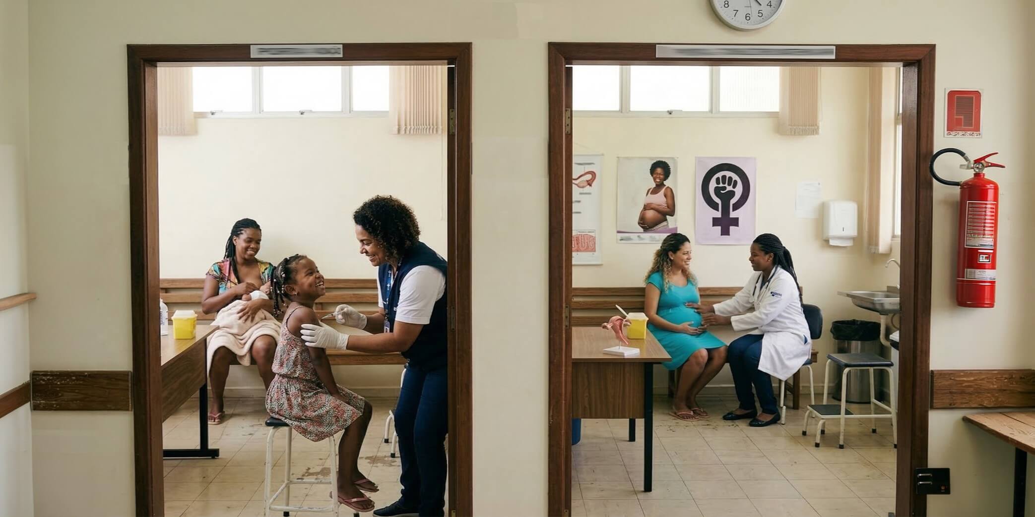 A health post illustrating health interventions